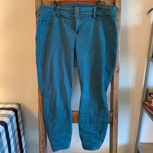Torrid teal skinny jeans